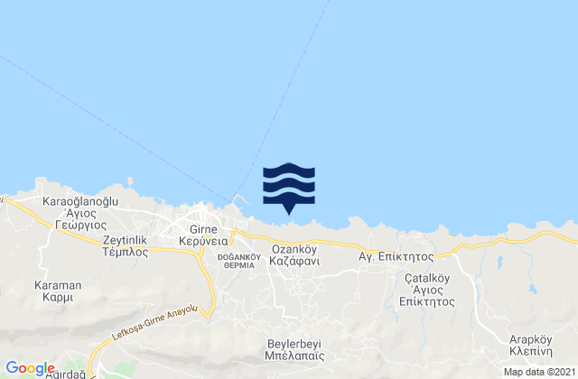Bélapaïs, Cyprusの潮見表地図
