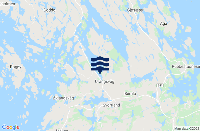 Bømlo, Norwayの潮見表地図