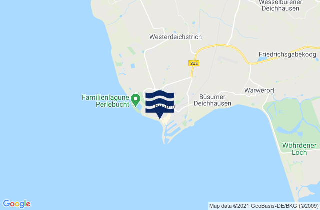 Büsum, Germanyの潮見表地図