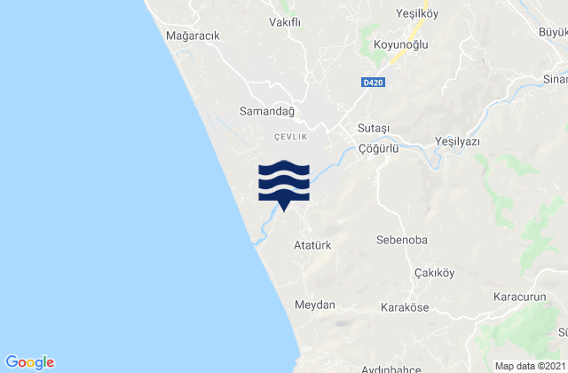 Büyükçat, Turkeyの潮見表地図