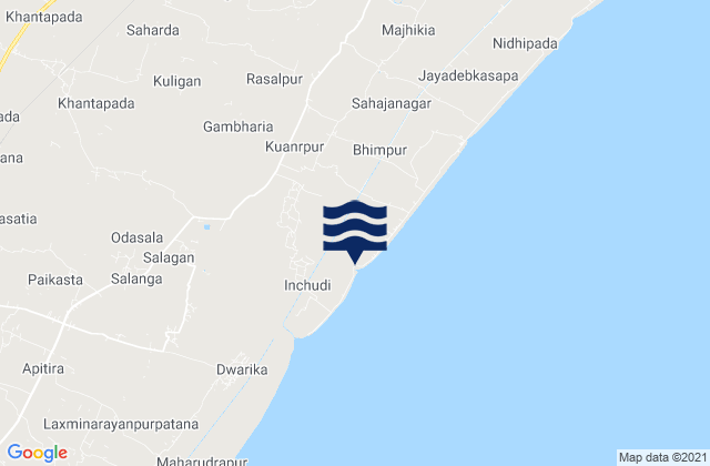 Bāleshwar, Indiaの潮見表地図