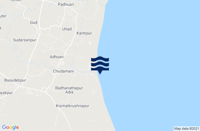Bāsudebpur, Indiaの潮見表地図