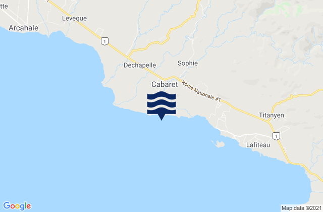 Cabaret, Haitiの潮見表地図