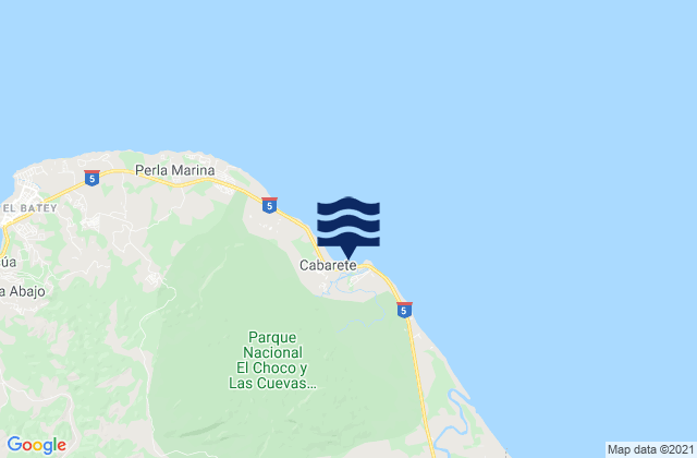 Cabarete, Dominican Republicの潮見表地図