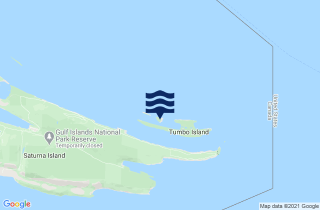 Cabbage Island, Canadaの潮見表地図