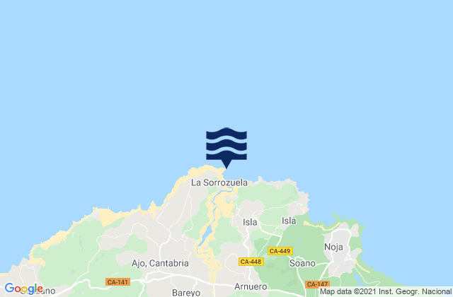 Cabo Ajo, Spainの潮見表地図