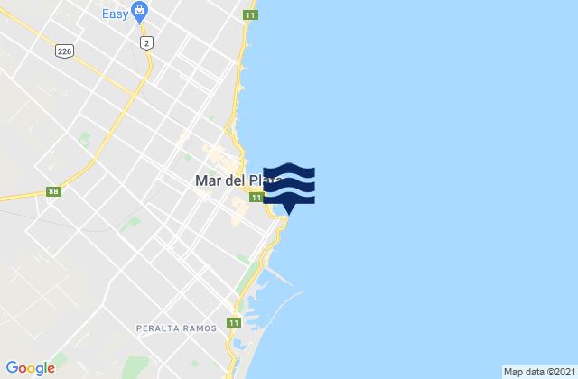 Cabo Corrientes, Argentinaの潮見表地図