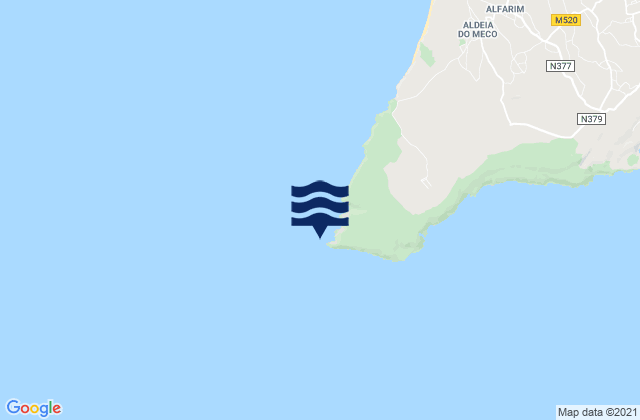 Cabo Espichel, Portugalの潮見表地図