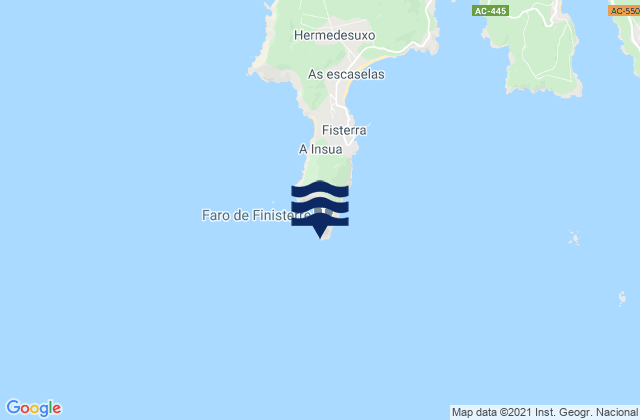 Cabo Finisterre, Spainの潮見表地図