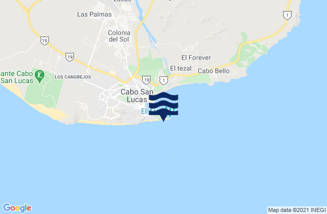 Cabo San Lucas, Mexicoの潮見表地図