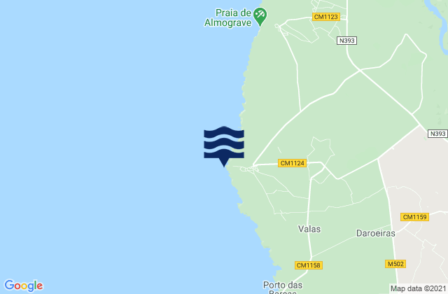 Cabo Sardão, Portugalの潮見表地図