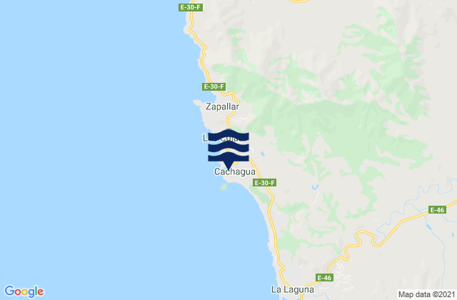 Cachagua, Chileの潮見表地図