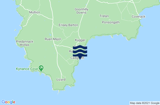 Cadgwith Cove Beach, United Kingdomの潮見表地図