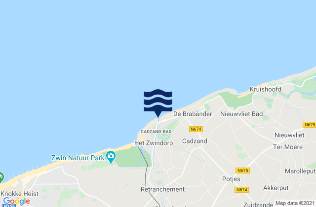 Cadzand-Bad, Netherlandsの潮見表地図