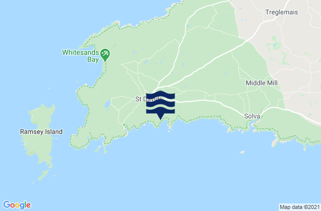 Caerfai Bay, United Kingdomの潮見表地図