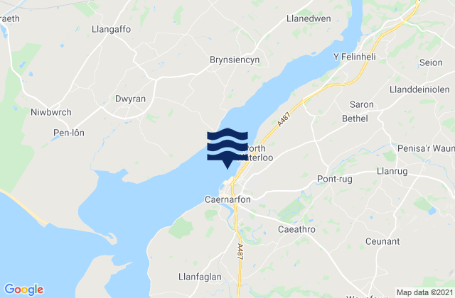 Caernarfon, United Kingdomの潮見表地図