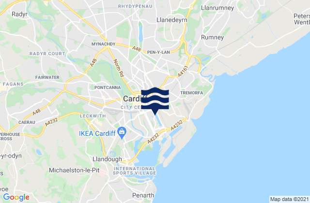 Caerphilly, United Kingdomの潮見表地図