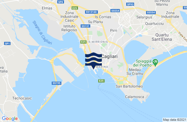 Cagliari Port, Italyの潮見表地図