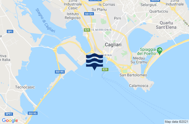 Cagliari Sardinia, Italyの潮見表地図
