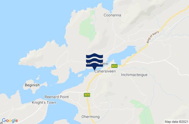 Cahersiveen, Irelandの潮見表地図