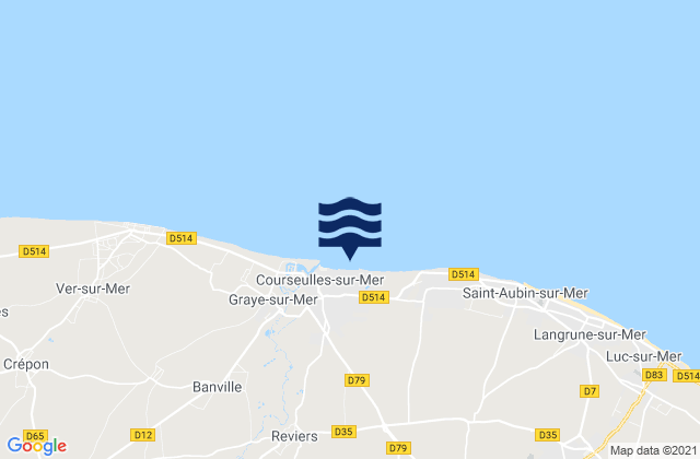 Cairon, Franceの潮見表地図