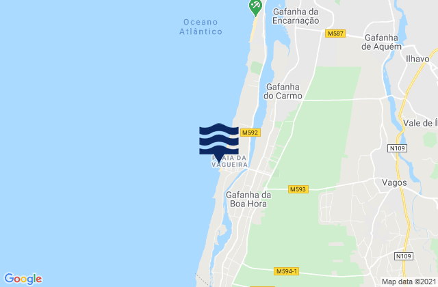 Cais da Pedra, Portugalの潮見表地図