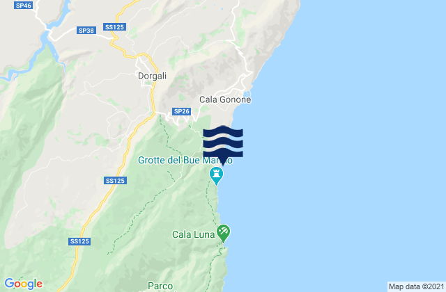 Cala Fuili, Italyの潮見表地図