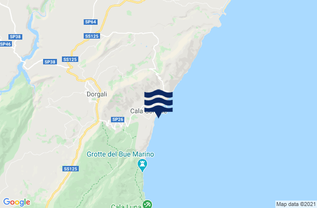 Cala Gonone, Italyの潮見表地図