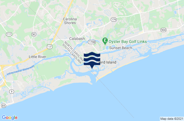 Calabash, United Statesの潮見表地図