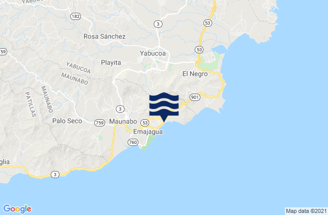 Calabazas Barrio, Puerto Ricoの潮見表地図