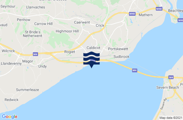 Caldicot, United Kingdomの潮見表地図