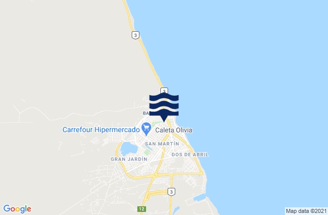 Caleta Olivia, Argentinaの潮見表地図