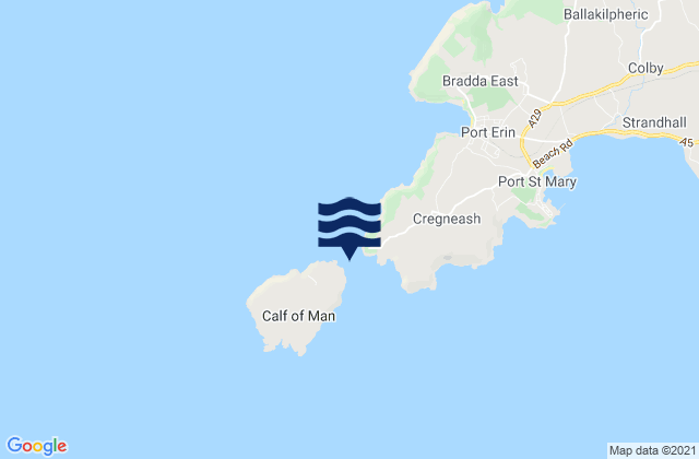 Calf Sound, Isle of Manの潮見表地図
