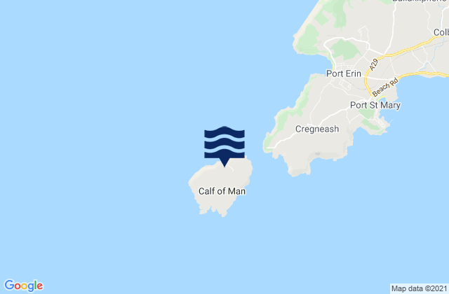 Calf of Man, Isle of Manの潮見表地図