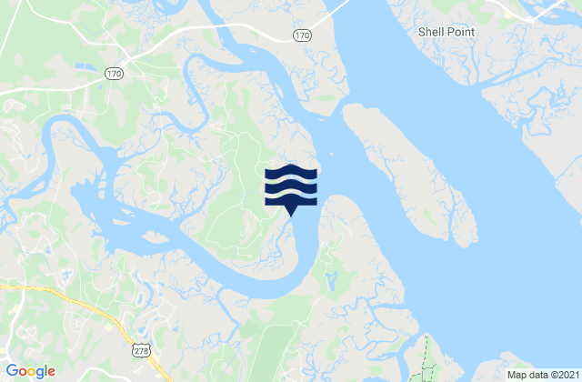 Callawassie Island (South Colleton River), United Statesの潮見表地図