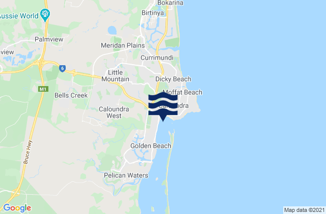 Caloundra, Australiaの潮見表地図