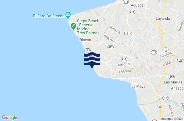 Calvache Barrio, Puerto Ricoの潮見表地図