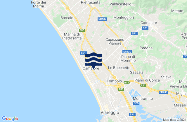 Camaiore, Italyの潮見表地図