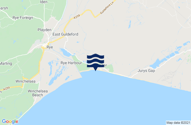 Camber Sands Beach, United Kingdomの潮見表地図