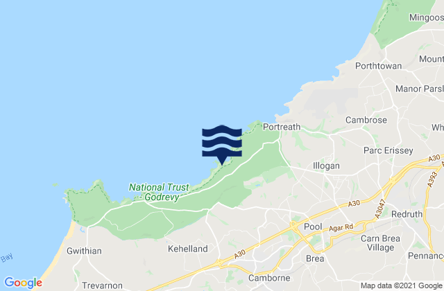 Camborne, United Kingdomの潮見表地図