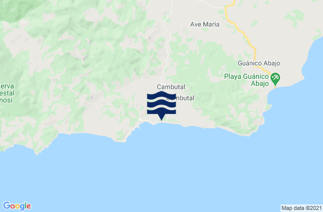 Cambutal, Panamaの潮見表地図