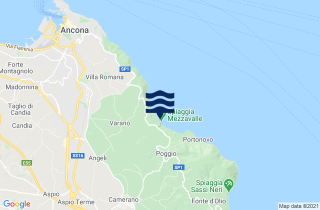 Camerano, Italyの潮見表地図