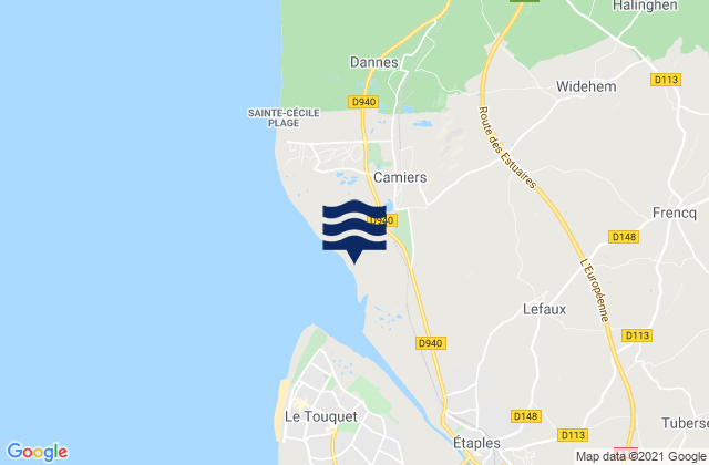 Camiers, Franceの潮見表地図