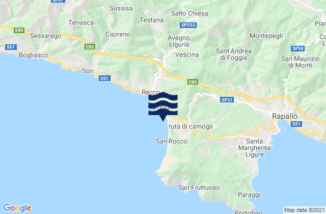 Camogli, Italyの潮見表地図