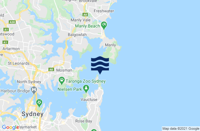 Camp Cove, Australiaの潮見表地図
