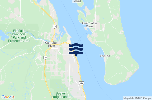 Campbell River, Canadaの潮見表地図