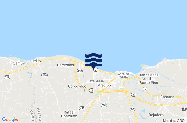 Campo Alegre Barrio, Puerto Ricoの潮見表地図