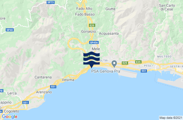 Campo Ligure, Italyの潮見表地図