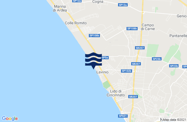 Campo di Carne, Italyの潮見表地図