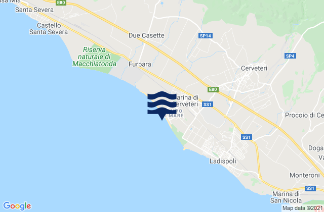 Campo di Mare, Italyの潮見表地図